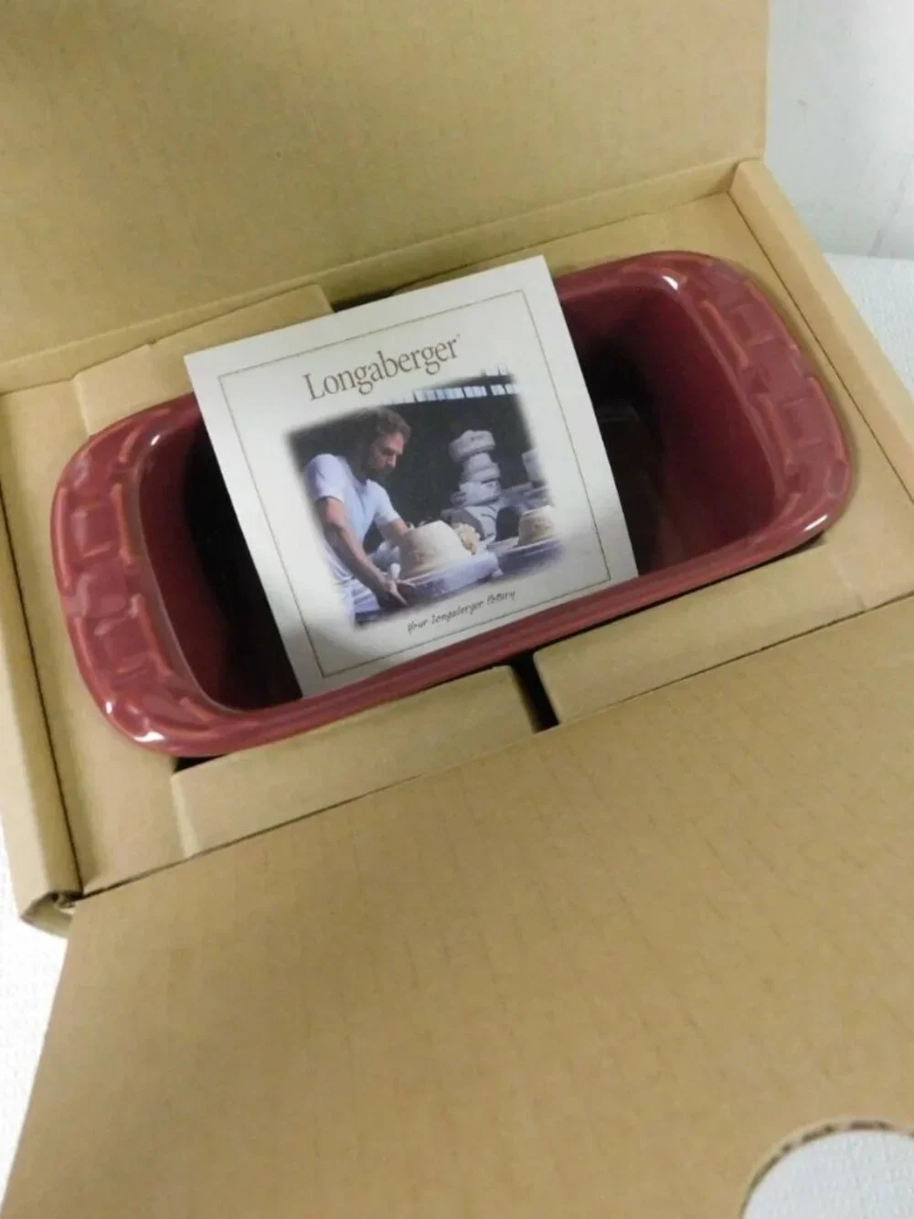 Longaberger Woven Traditions PAPRIKA Small Loaf Dish NEW in Box #3162040